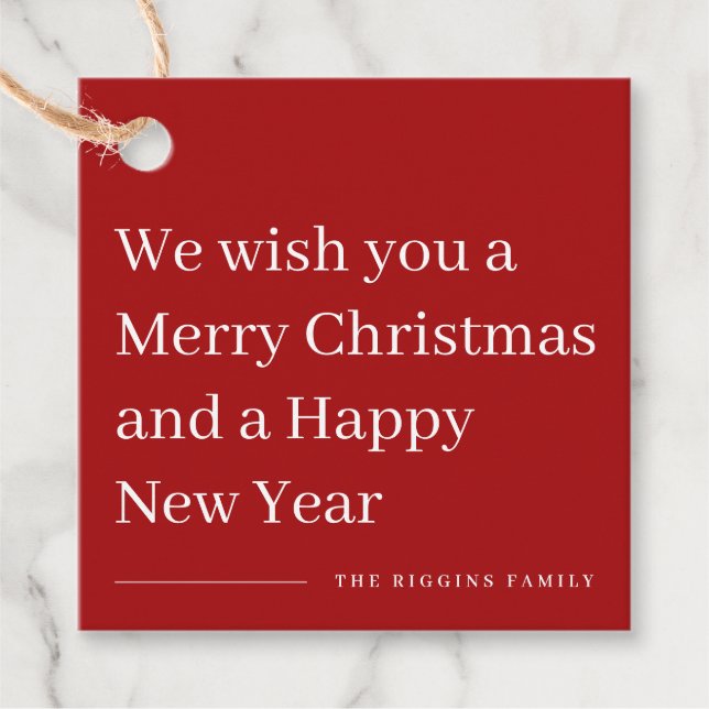 Glad jul modern typ julklappsetikett gåvor etiketter (Framsida)