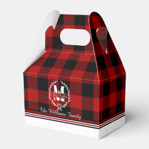 Glad jul monogram krans buffelrutigt presentaskar