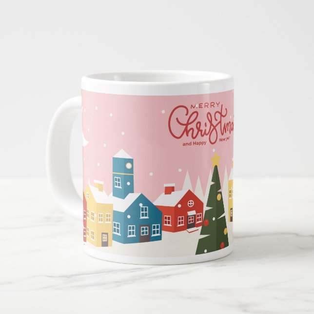 Glad jul-mugg | Festiv högtid  Jumbo Mugg (Framsida vänster)