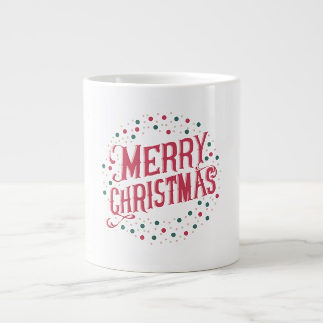 Glad jul-mugg | Festiv julkaffekopp Jumbo Mugg (Framsidan)