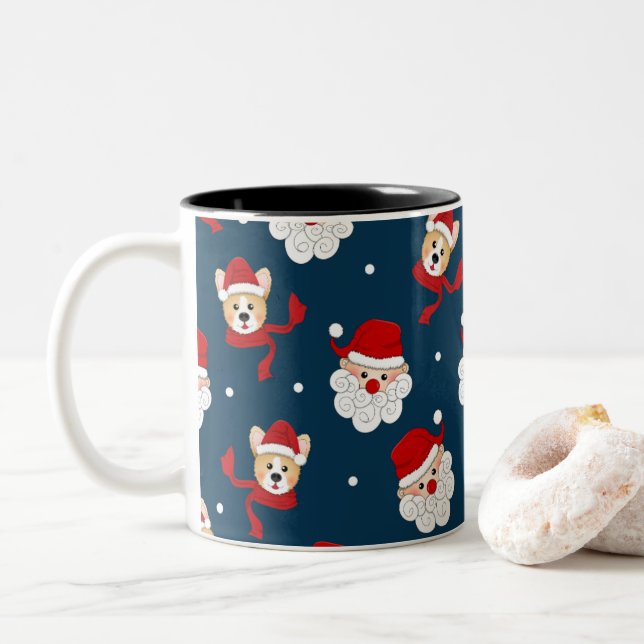 Glad jul-mugg Två-Tonad mugg (Med munk)
