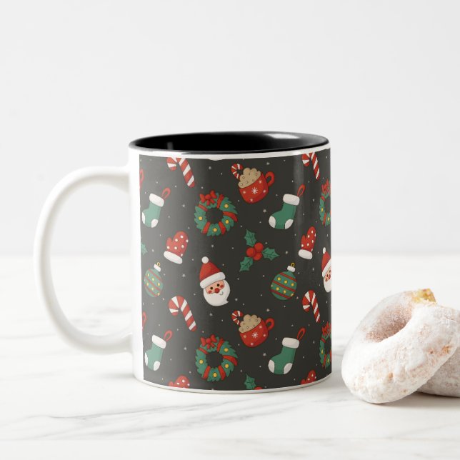 Glad jul-mugg Två-Tonad mugg (Med munk)