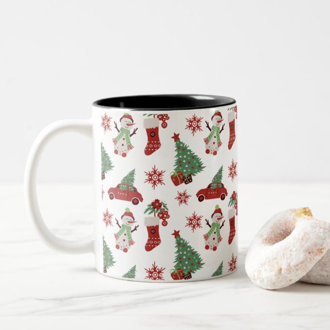 Glad jul-mugg Två-Tonad mugg (Med munk)