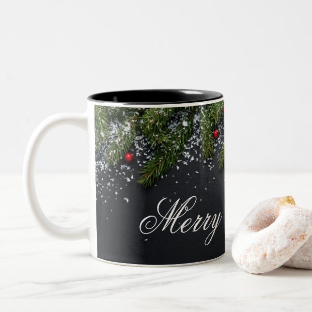 Glad jul-mugg Två-Tonad mugg (Med munk)