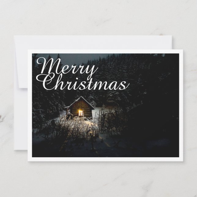 Glad jul Mystisk stuga Djupa skogar (Framsida)