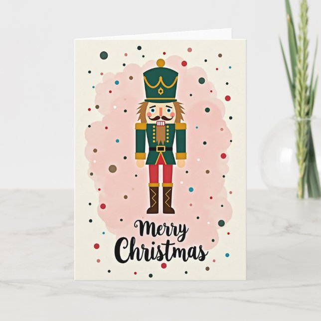 Glad jul nötknäppare-kort kort (Framsida)