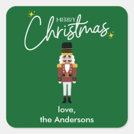 Glad jul nötknäppare Personlig Sticker Fyrkantigt Klistermärke