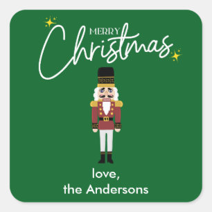 Glad jul nötknäppare Personlig Sticker Fyrkantigt Klistermärke