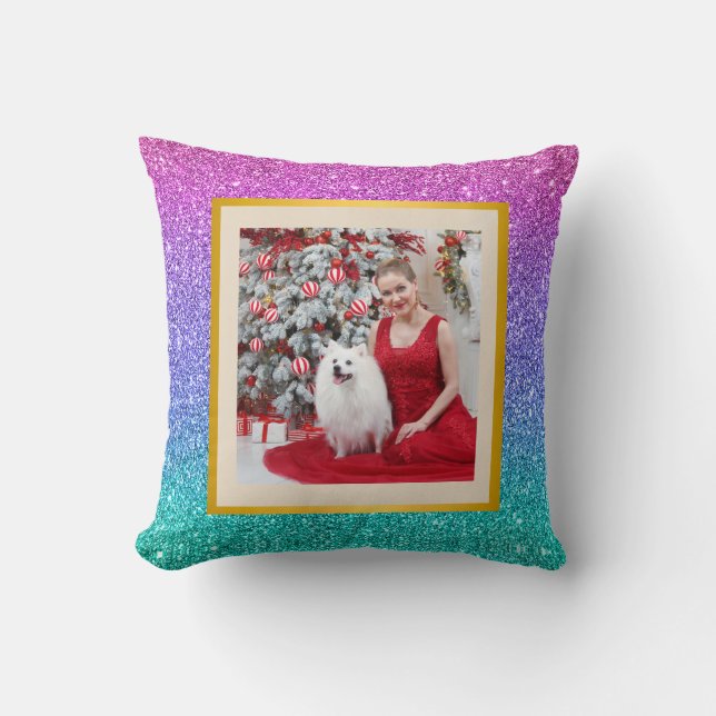 Glad jul & Nyår present bakgrundsmönster Kudde (Framsida)
