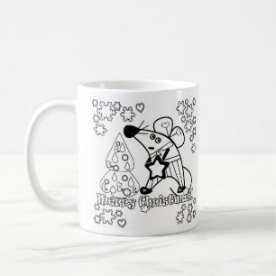 Glad jul nytt år Symbol Mus Tecknad söt Kaffemugg