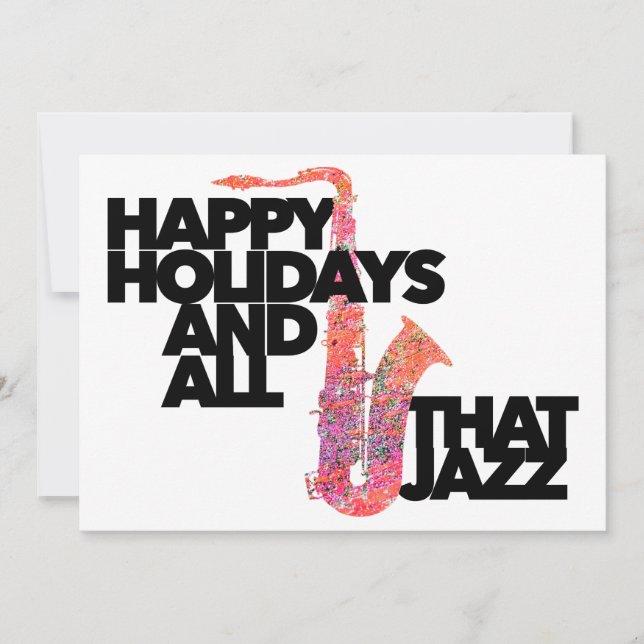 Glad jul och all den där jazzen saxmusiker  julkort (Framsida)
