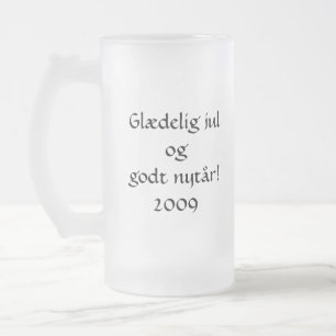 Glad jul och gott nytt år! frostat ölglas