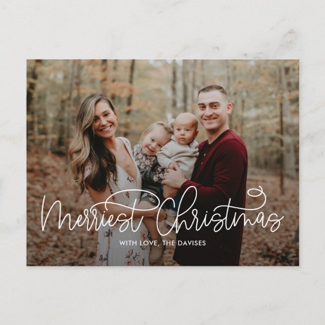 Glad jul önskar vi med denna vackra julkort från B Helg Vykort (Framsida)