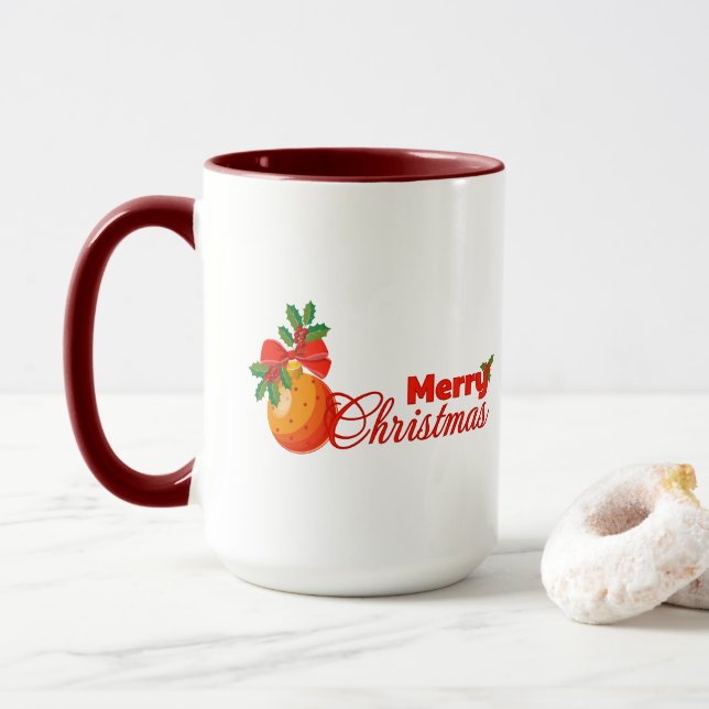 Glad jul Orange Ornament Mugg (Med munk)