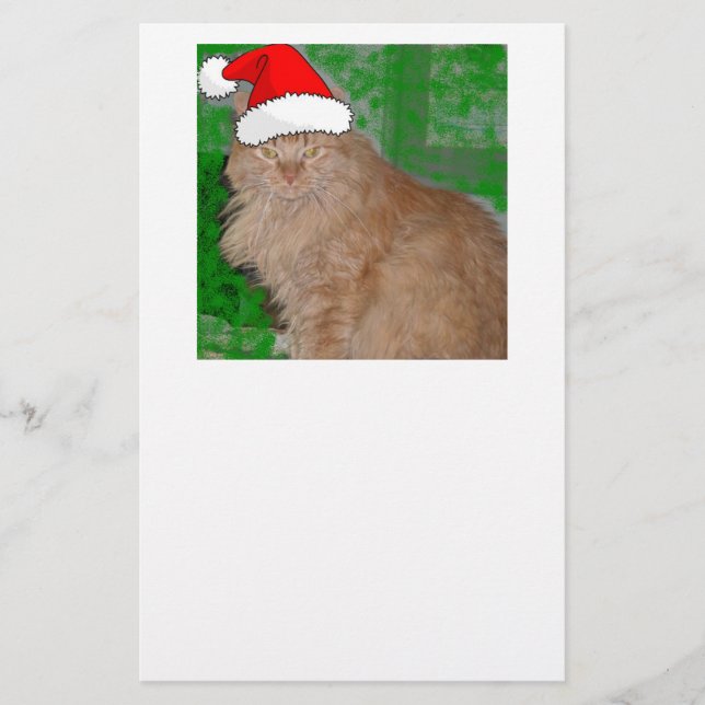 Glad jul Orange Tabby Kattunge Brevpapper (Framsida)