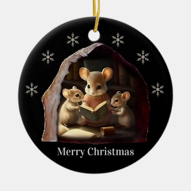 Glad jul-ornament julgransprydnad keramik (Framsidan)