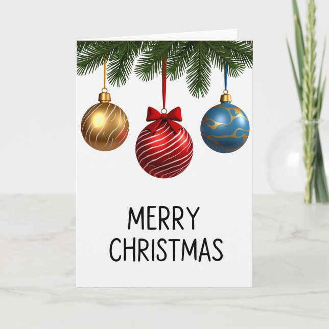 Glad Jul Ornaments Kort (Framsida)