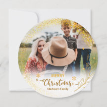 Glad jul överlagringsfoto Guld julkort
