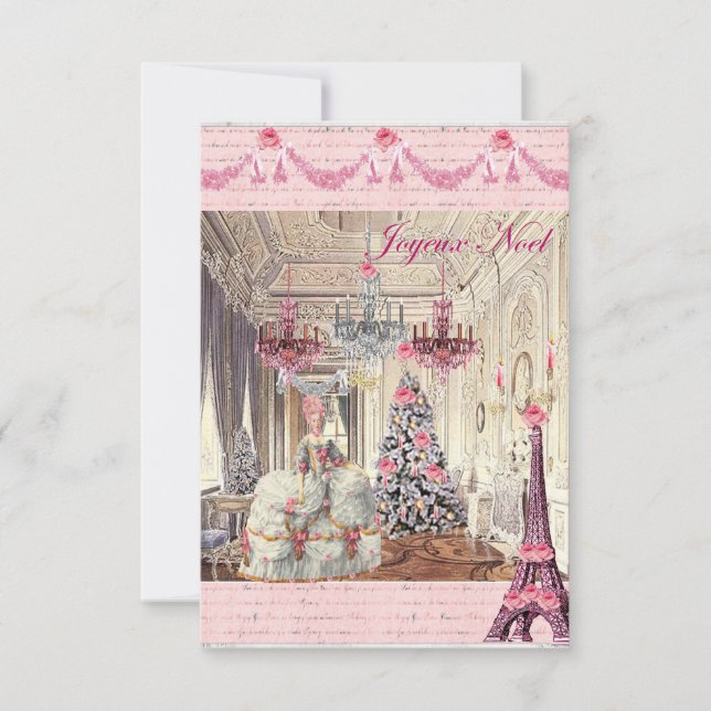 Glad Jul Palats Versailles Marie Antoinette Inbjudningar (Framsida)
