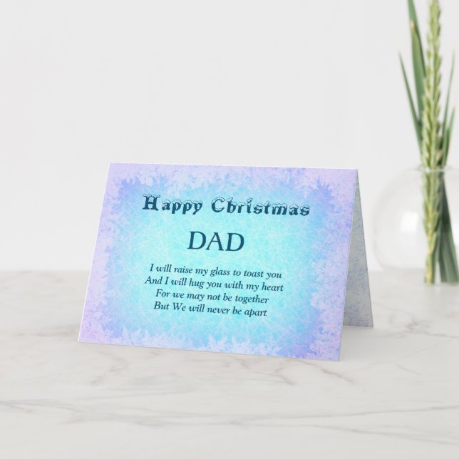 Glad jul pappa avstånds hälsning kort (Framsida)