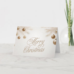 Glad jul Pastell Guld Ornamenter Helgkort