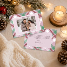 Glad jul Pastellrandig Familjefoto