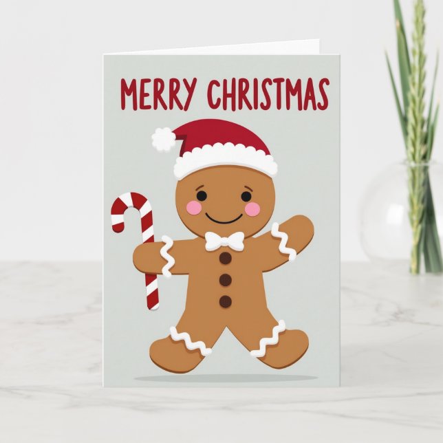 Glad jul Pepparkaksgubbe-kort Kort (Framsida)