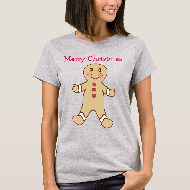 Glad jul Pepparkaksoveralls T Shirt (Framsida)