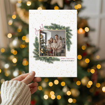 Glad jul Personlig familjefoto Högtid