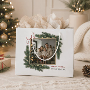Glad jul Personlig familjefoto presentpåse Ba