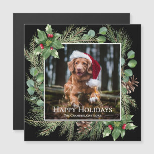 Glad jul Pet Foto Krans Magnetisk Kort