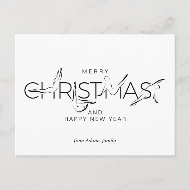 Glad jul Pilates instruktör Presentkort Bumpe Vykort (Framsida)