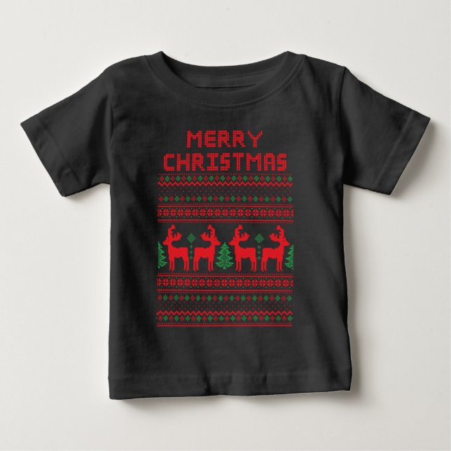 GLAD JUL PIXEL ART STIL T-Shirt (Framsida)