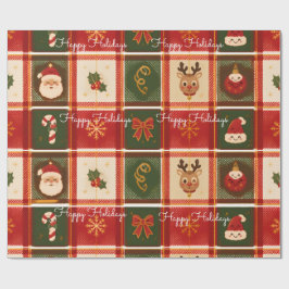Glad jul Plaid Crimson jul Presentpapper