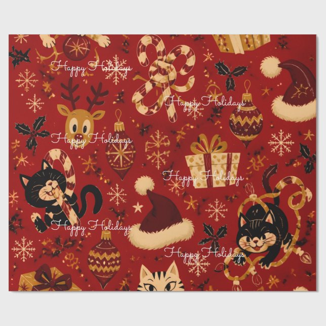 Glad jul Plaid Crimson jul  Presentpapper (Platt)