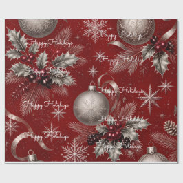 Glad jul Plaid Crimson Silver jul Presentpapper