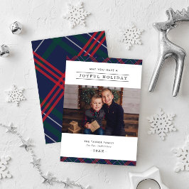Glad Jul Plaid Fotografisk Hälsning Julkort