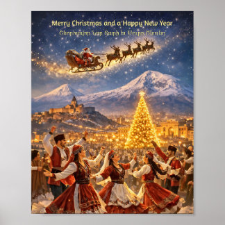 Glad jul-plakatpapper (semi-glans) poster