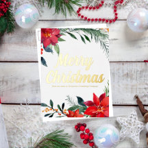 Glad jul Poinsettia Anpassad Corporate Guld