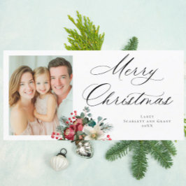 Glad jul Poinsettia Julbukett Julkort