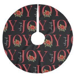 GLAD JUL POINSETTIA MÖNSTER JULGRANSMATTA BORSTAD POLYESTER