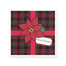 Glad jul Poinsettia Pappersservetter