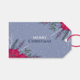 Glad jul Poinsettia presentkort Presentetikett
