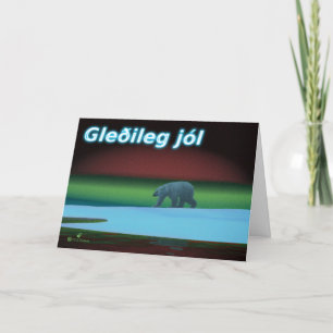 Glad Jul - Polar Lights Isbjörn Helgkort