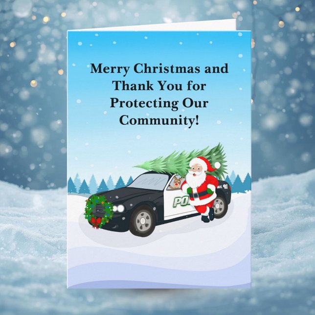 Glad jul polis Santa Claus Kort (Skapare uppladdad)