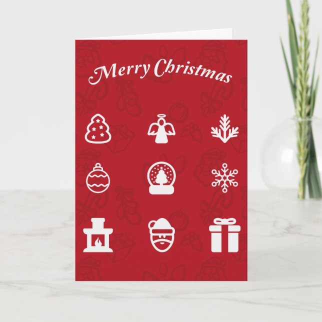 Glad jul Populära Ikoner set Helgkort (Framsida)