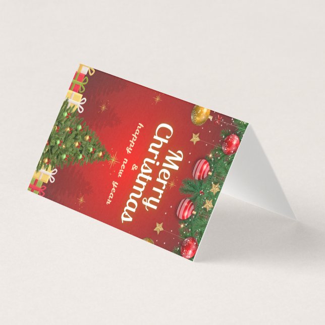 Glad jul postkort | Festivt högtidligt hälsning Kort (Framsida)