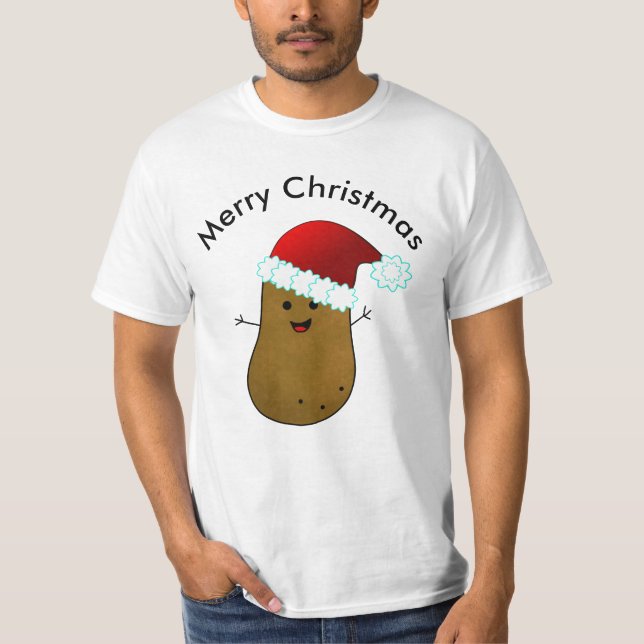 Glad jul Potatis T Shirt (Framsida)