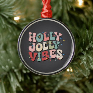 Glad jul present Familj Xmas Högtid  Julgransprydnad Metall