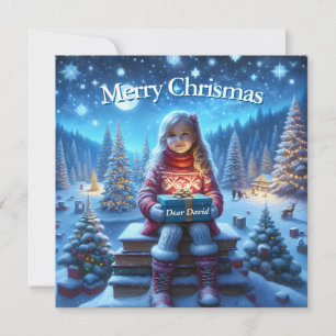 Glad jul presentbok fyrkantigt vykort